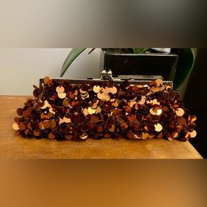 Glamorous Copper Sequin Clutch